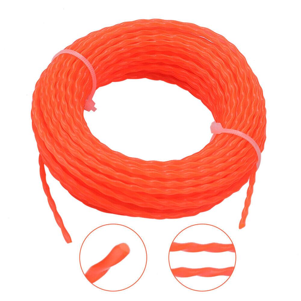 .095" x 15M 2.4mm Commercial Round Twist String Trimmer Line Grass Weedeater New