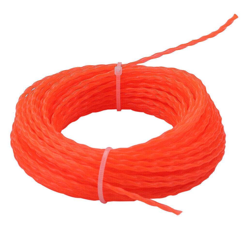 .095" x 15M 2.4mm Commercial Round Twist String Trimmer Line Grass Weedeater New