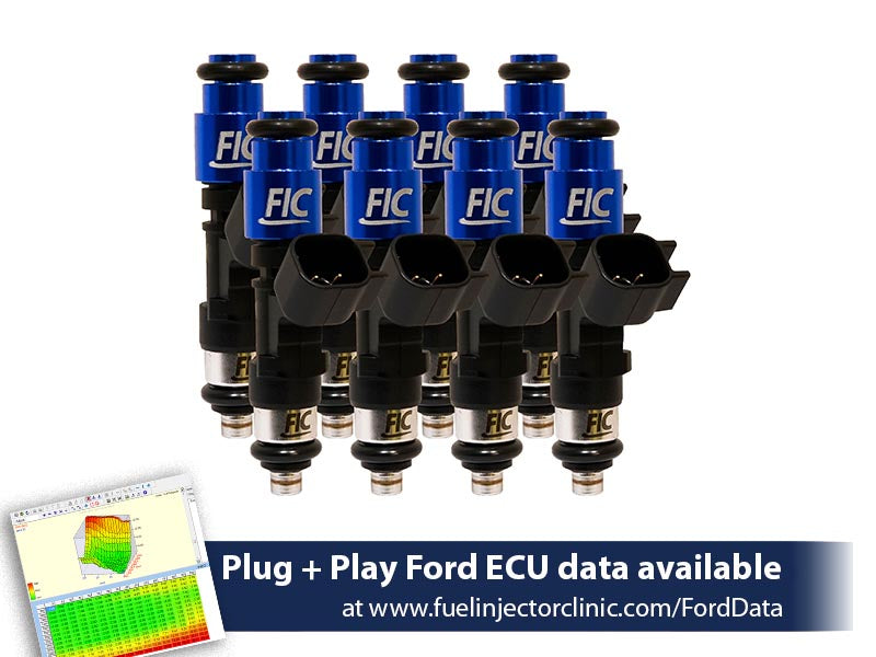 1000cc FIC Fuel Injector Clinic Injector Set for Mustang GT (2005+)/GT350 (2015-2016)/ Boss 302 (2012-2013)/Cobra (1999-2004)(High-Z) (is403-1000h)