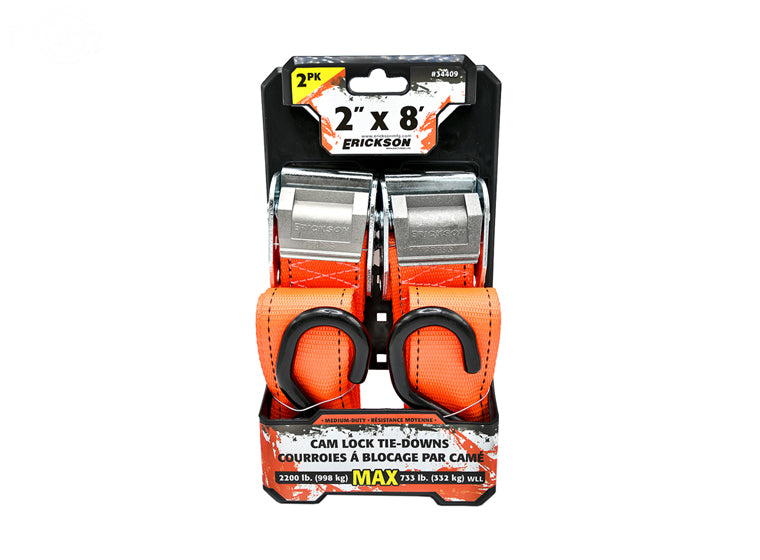 Rotary 17406 34409 Erickson Cam Lock Tie-Down Set 2" X 8'