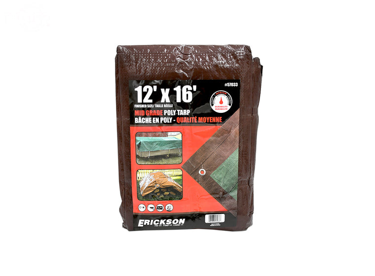 Rotary 17409 57033 Erickson Reversible Mid-Grade Poly Tarp 12' X 16'