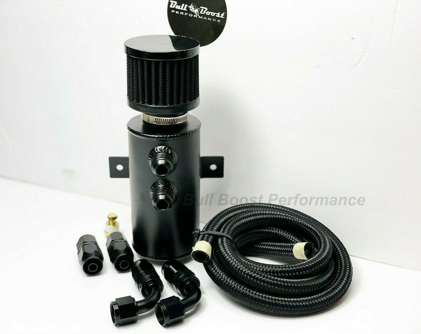 Quick Vent Oil Catch Can Hoses & Fittings Kit K Series K20 K24 10AN NOS BLACK