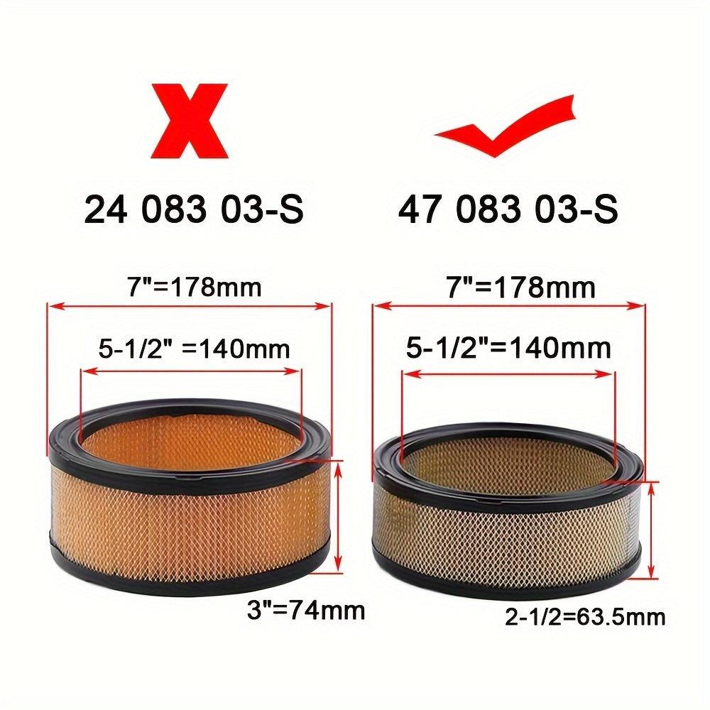 1pc Air Filter Replacement 47 083 03-S For Kohler K361 CH18-CH20 Engines, 178mm Diameter, 63.5mm Height, Lawn Mower Air Cleaner Cartridge, Optimal Filtration Efficiency