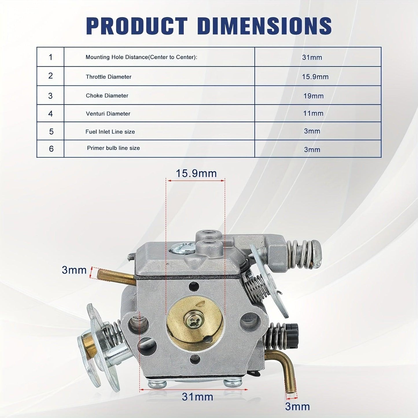 1pc High-Performance Carburetor Kit - Precision-Engineered for Poulan 1900 1950 1975 2025 2050 2055 Gas Chainsaws - Genuine Replacement Part 530071752