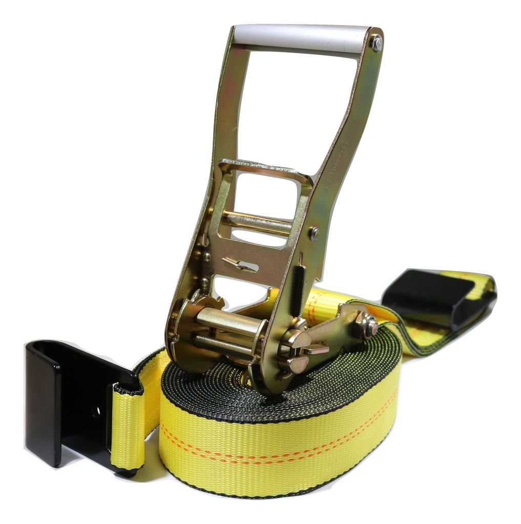 2" Heavy Duty Flatbed Ratchet Strap w/ Flat Hooks | RED