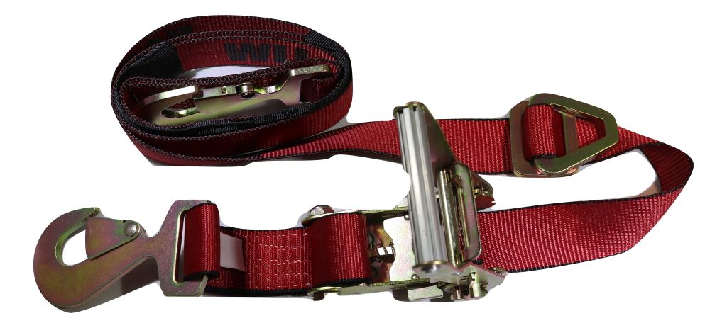 2" x 8 Ft Ratchet Axle Strap w/ Snap Hooks, Adjustable w/ Wear Sleeve | COLOR OPTIONS