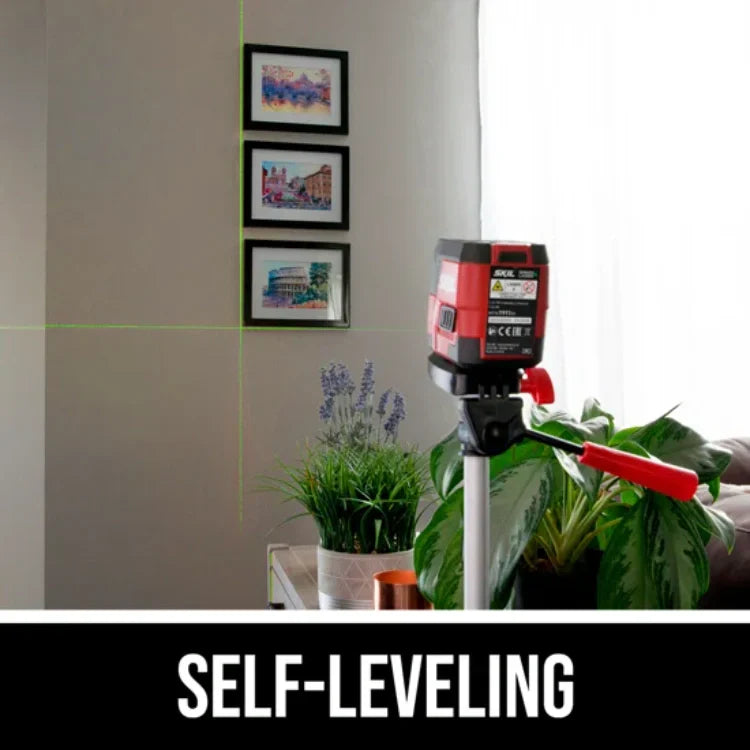 SKIL LL9324G-01 Self-leveling Green Cross Laser with Clamp