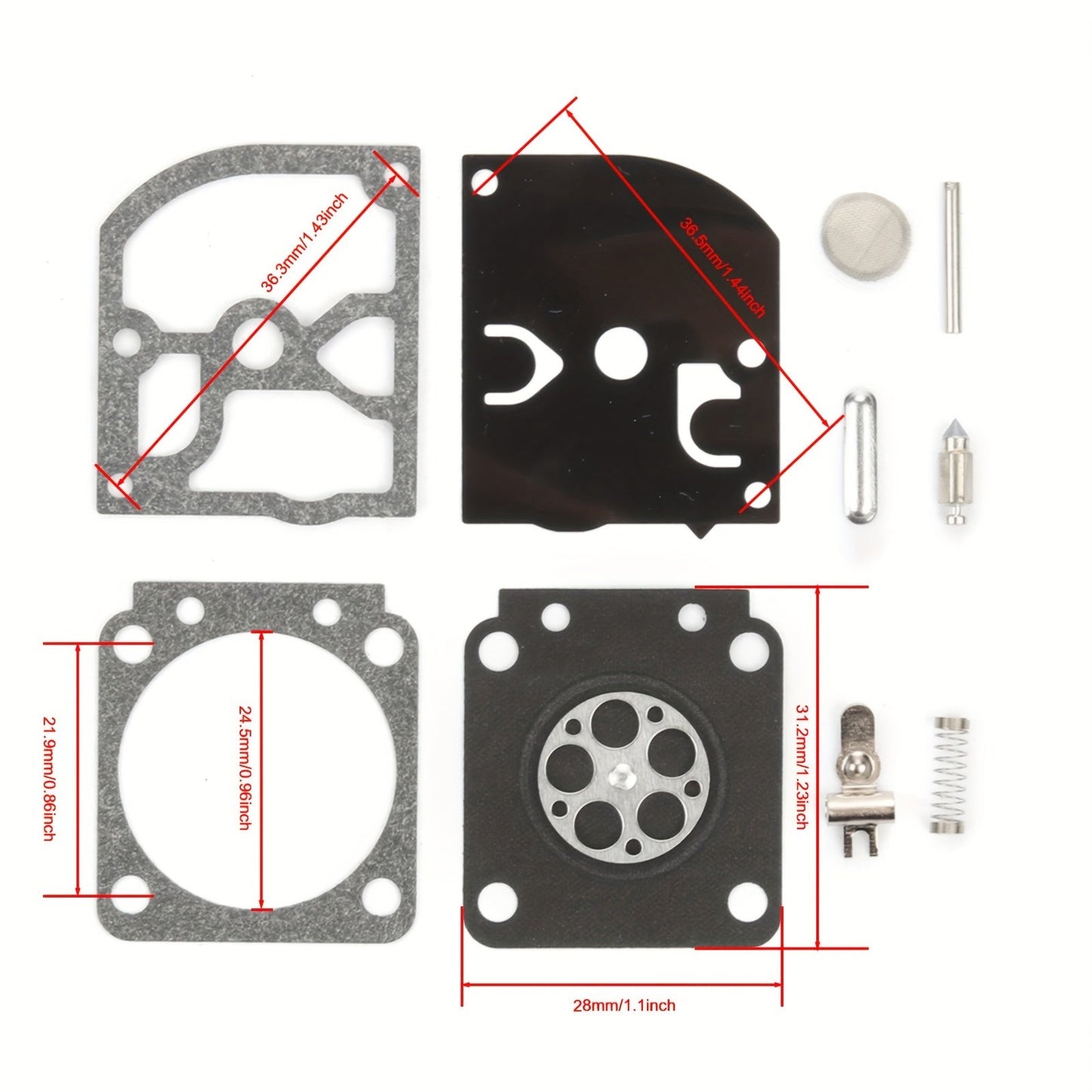 C1M-W26 Carburetor Rebuild Kit C1M-W26 for Poulan Pro PP3516 PP3816 PP4018 PP4218 PP4218AV PP4218AVX PPB3416 Chainsaw