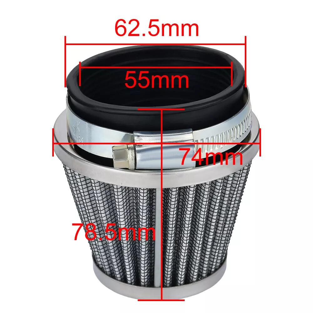 2pcs 54mm Air Filters Chrome Cone for Suzuki GS1000 GS750 GT550 GS700 GS850 Kawasaki Yamaha Honda
