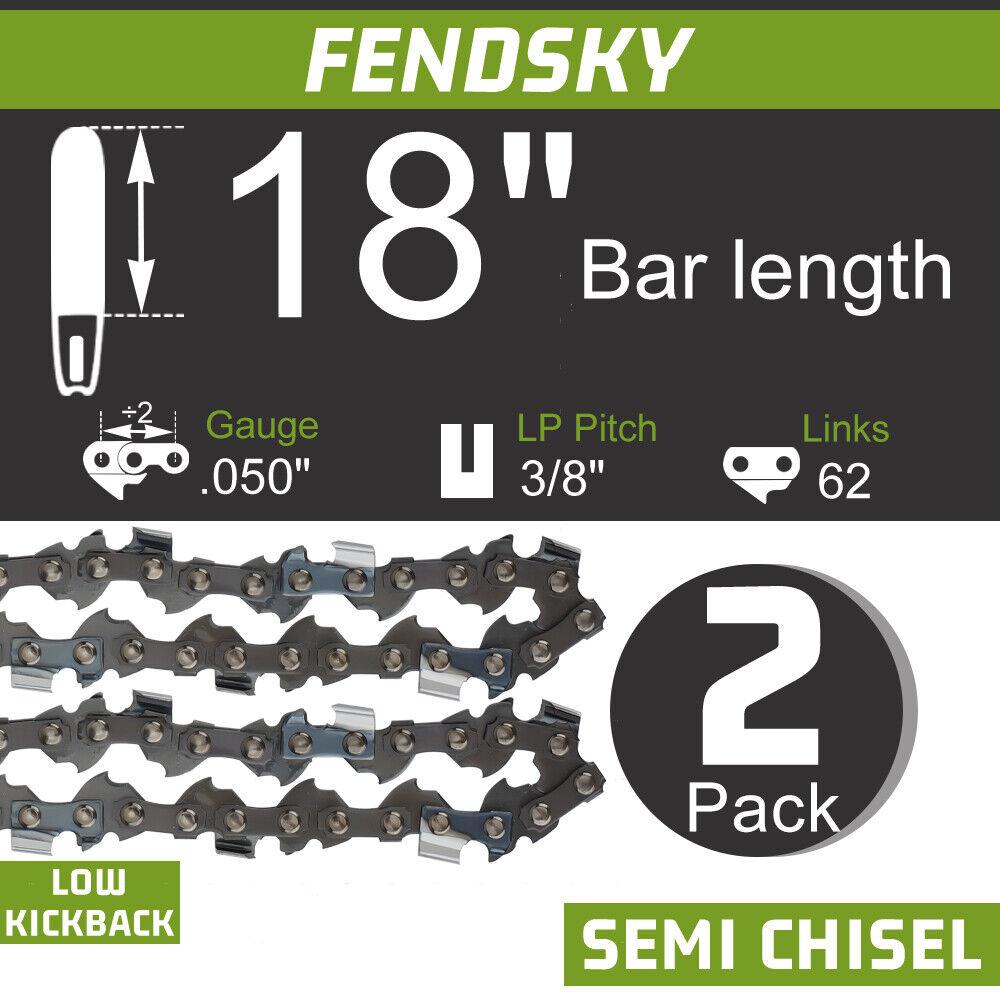 2PK 18" Chainsaw Chain For Ryobi 3/8LP 050 62DL RY10532 RY43006 ZRR10532 RY3818