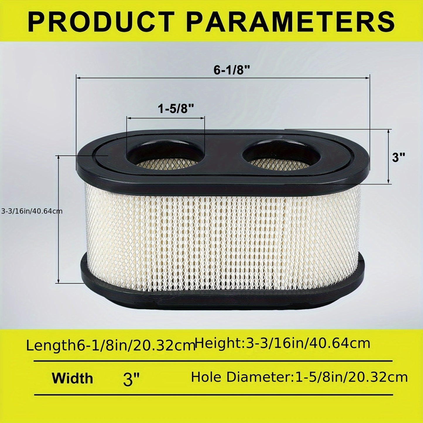 Air Filter For Exmark 136-7806 Toro 127-9252 Stens 100-162 V-Twin Engines
