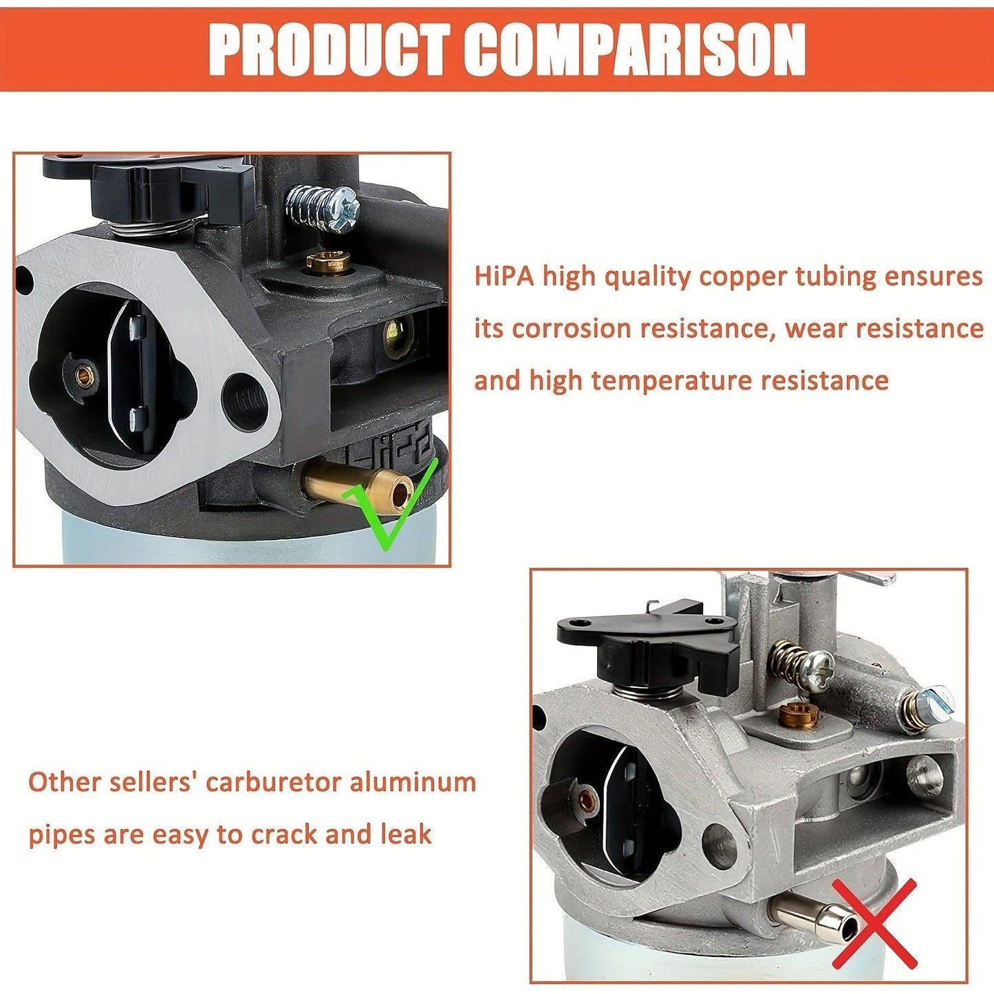 1pc 16100-Z0L-023 Carburetor Kit For GCV160/160A Engines, Fits HRB216 HRR216 Toro 20194 Lawn Mowers, 24mm Intake With Copper Tubing & Anodized Coating, Durable Throttle Plate, Engine Upgrade & Replacement Part