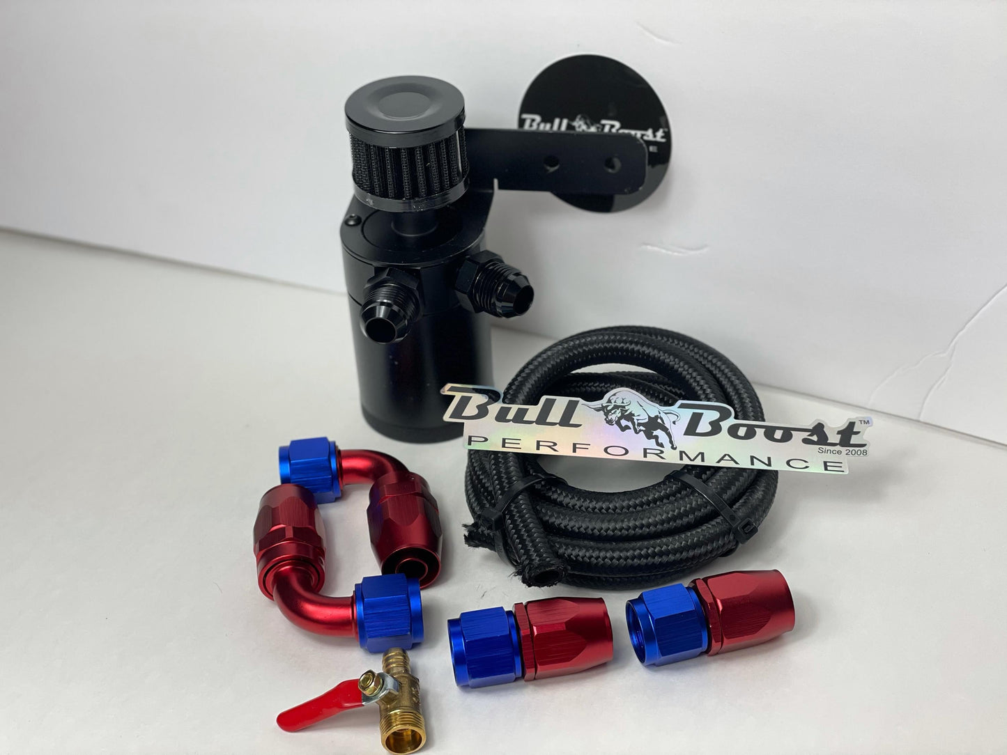 AN10 Motor Oil Catch Can 5ft Hose Kit Filtered Universal -AN10