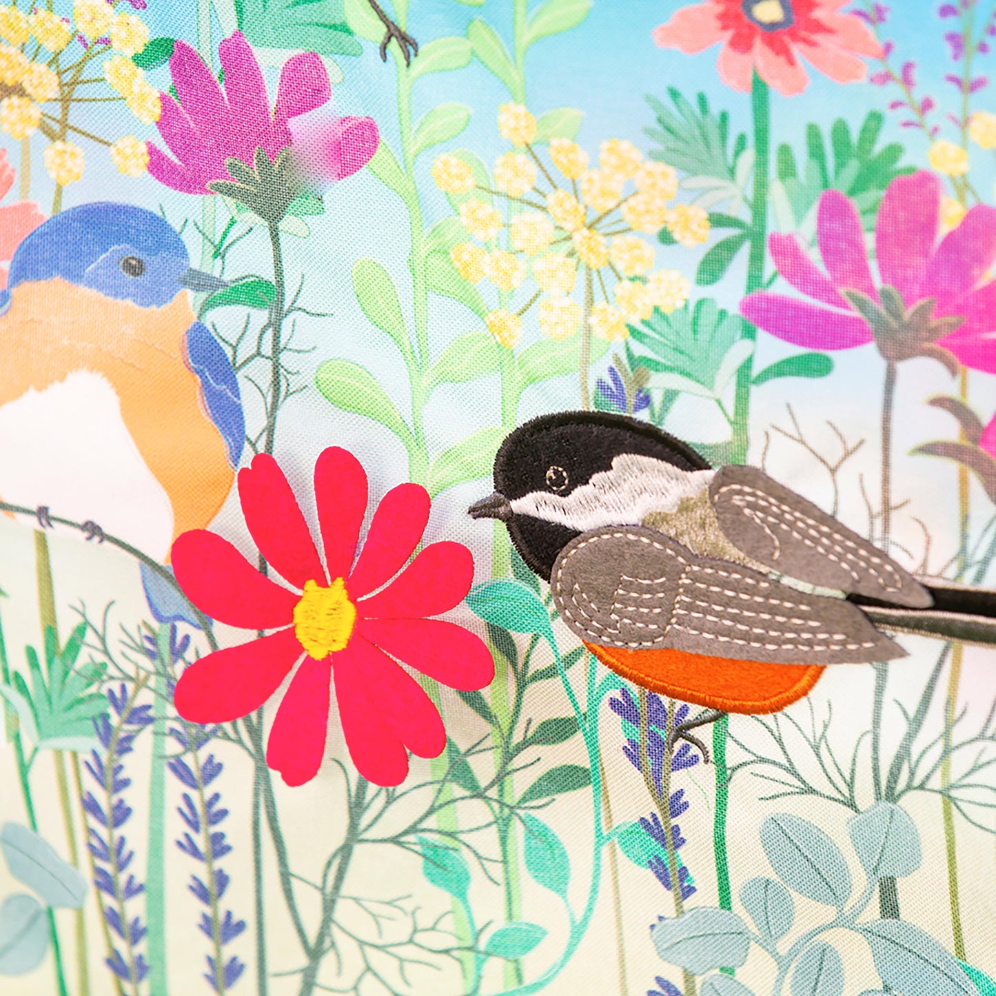 Wild Flowers Welcome Garden Linen Flag