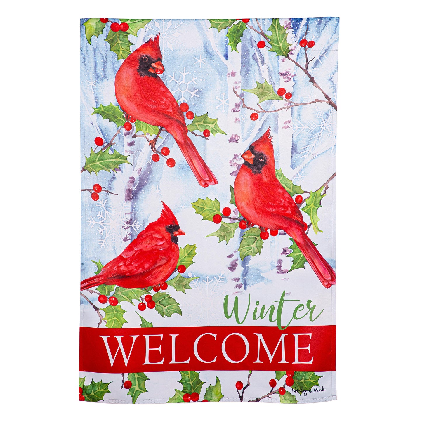 Winter Visit Suede House Flag