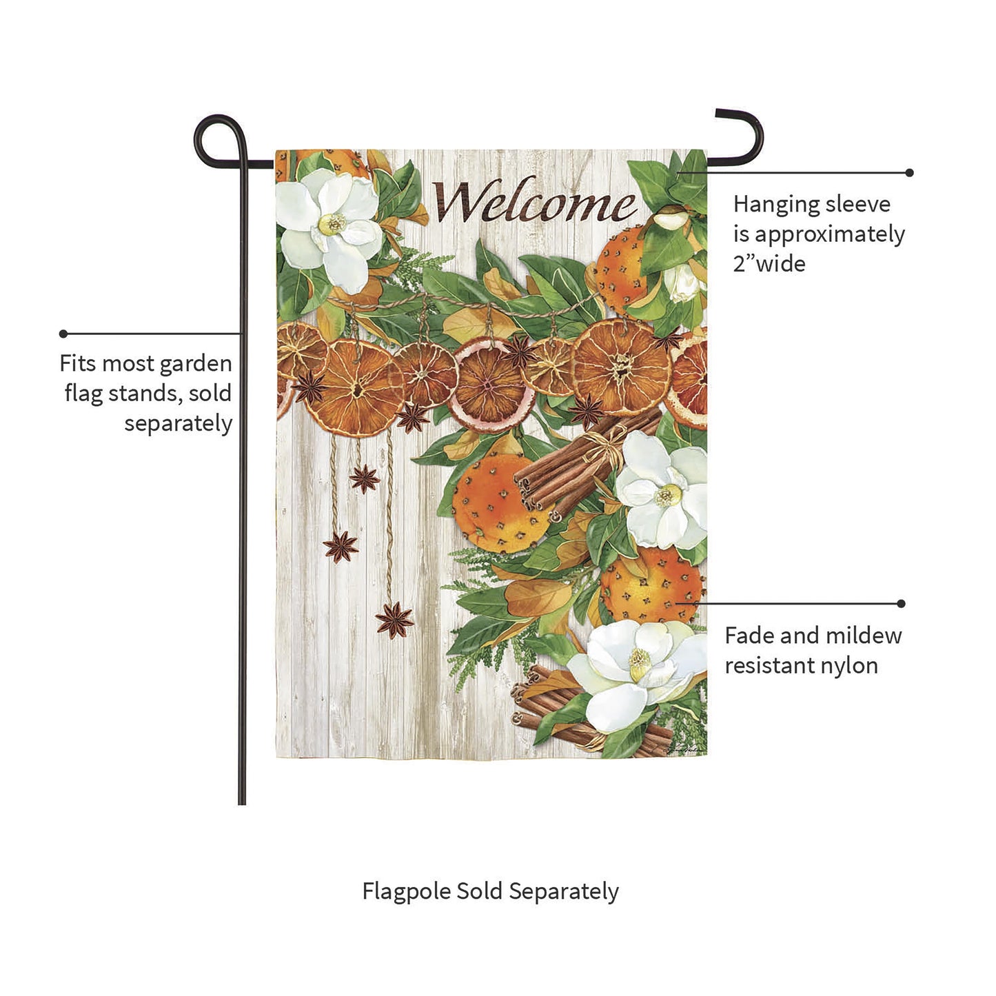 Welcome Fall Moire Garden Flag