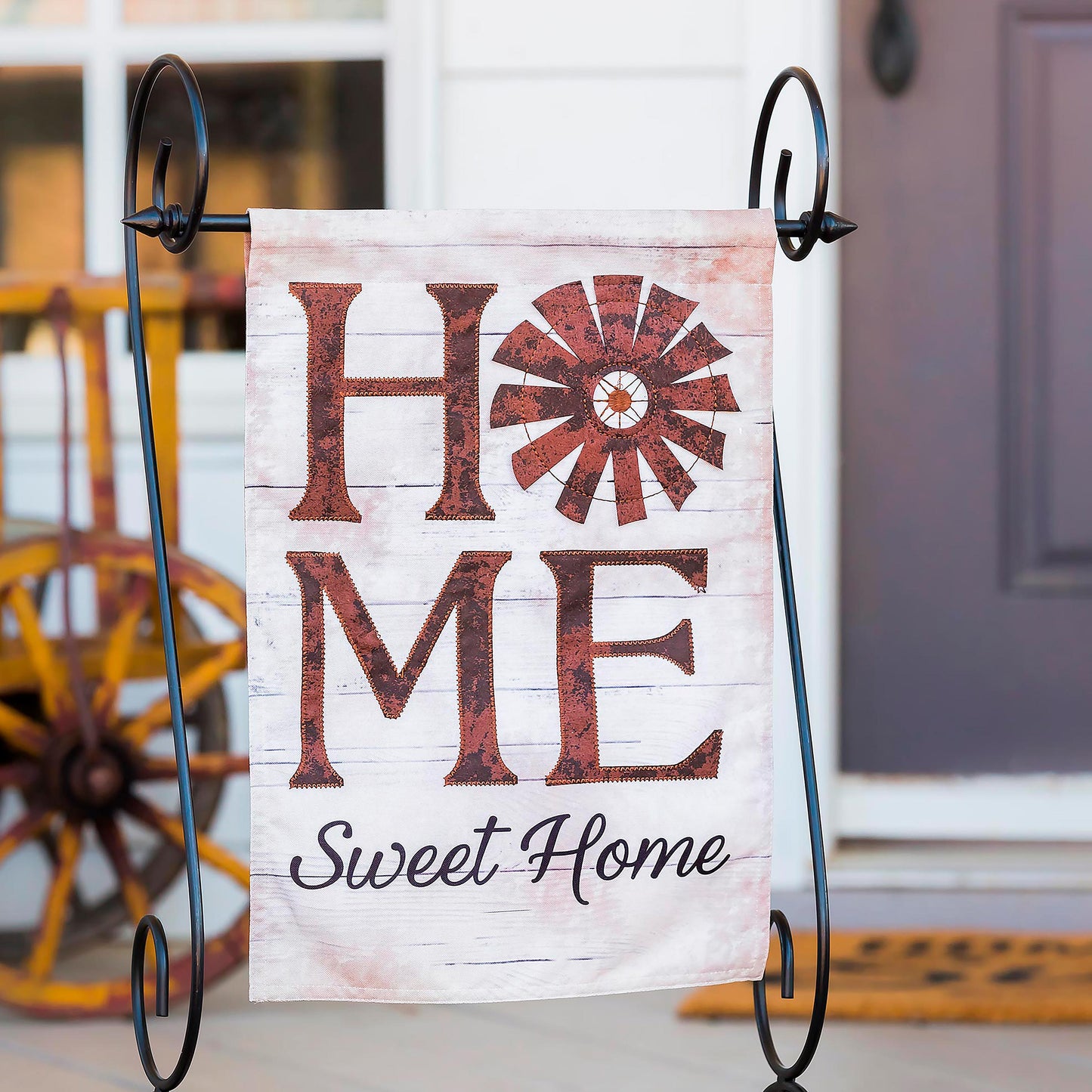 Windmill Home Sweet Home Garden Linen Flag
