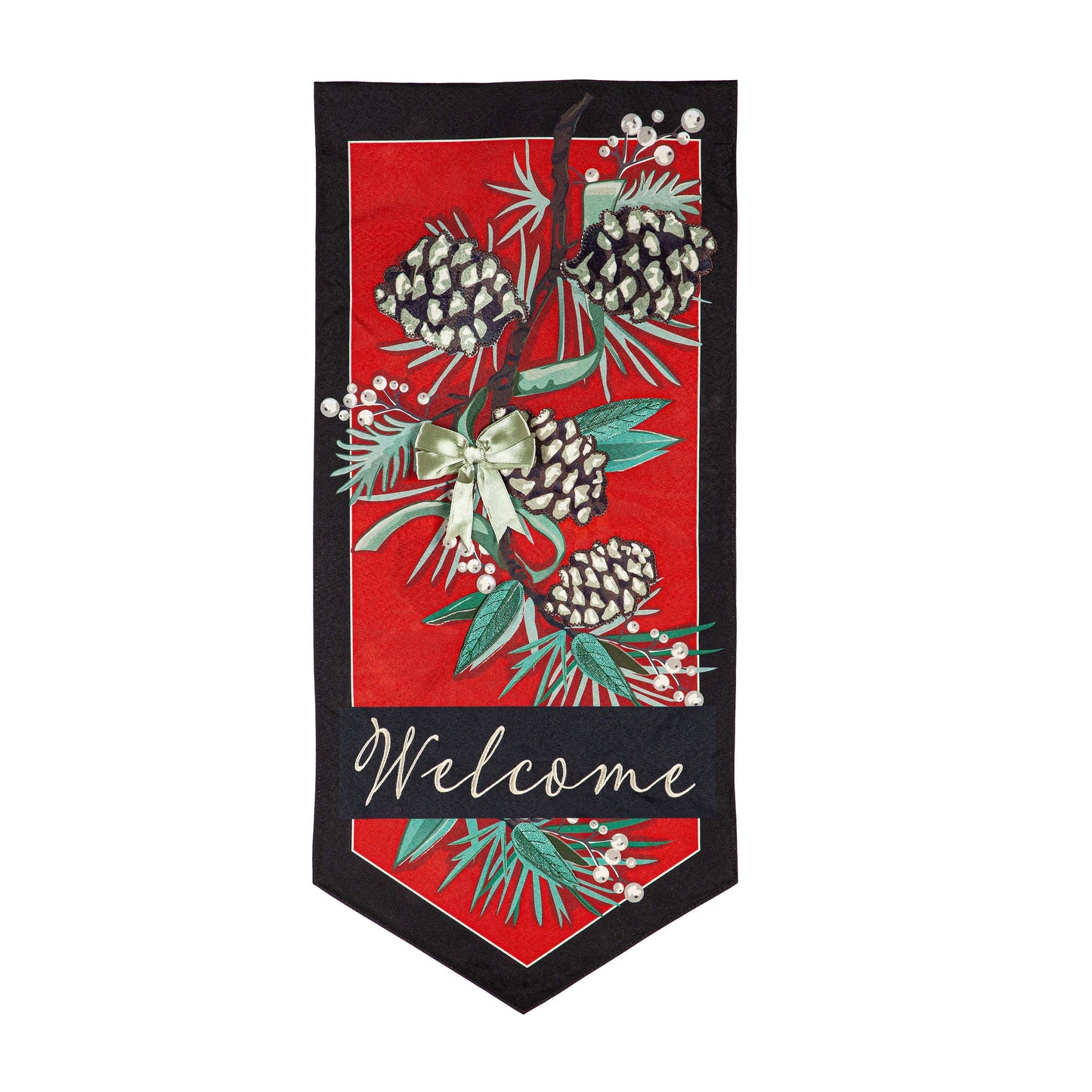 Winter Pine Welcome Garden Flag
