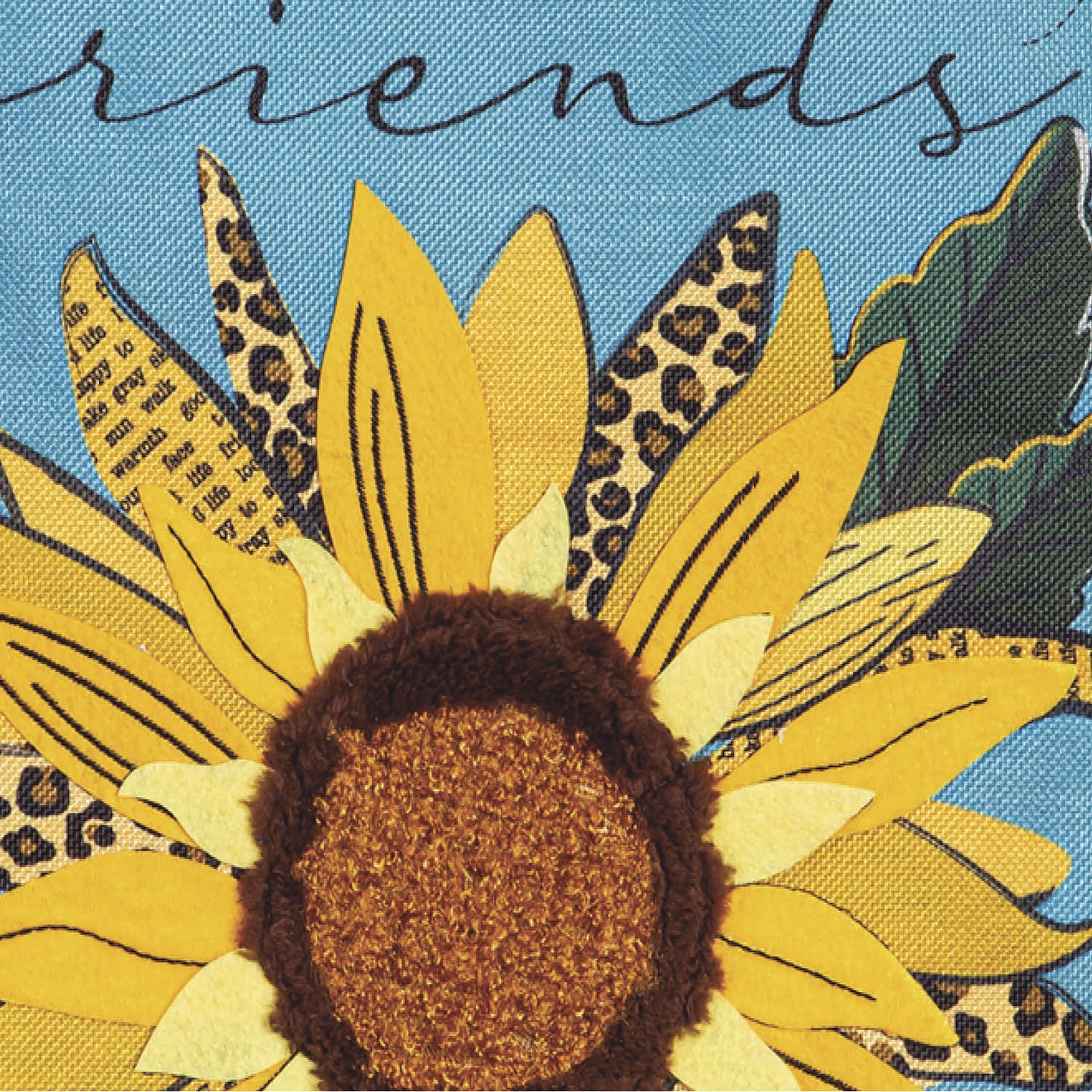 Welcome Friends Leopard Sunflower Burlap Garden Flag