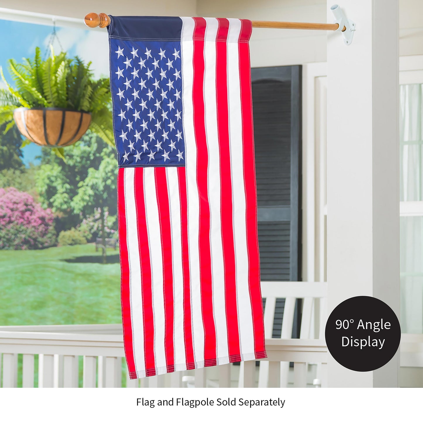 2-Position Aluminum House Flag Bracket, White Finish