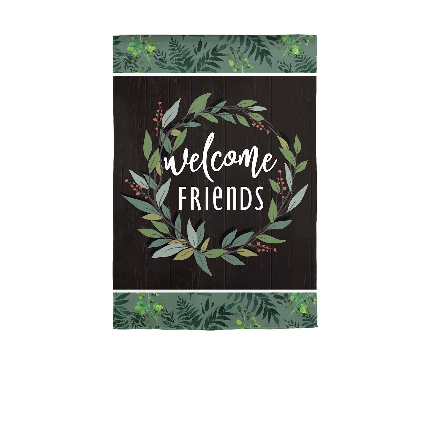 Welcome Friends Suede Garden Flag