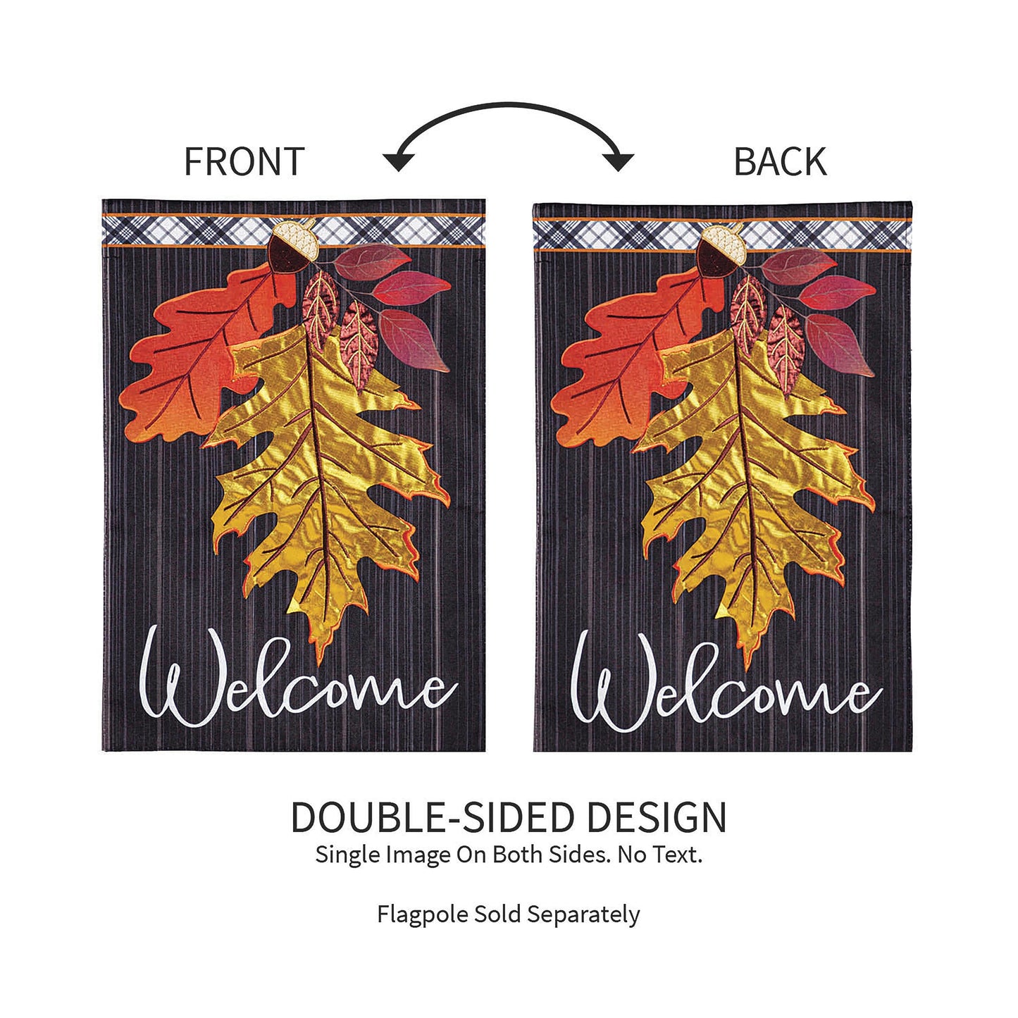 Welcome Autumn Leaves Garden Linen Flag