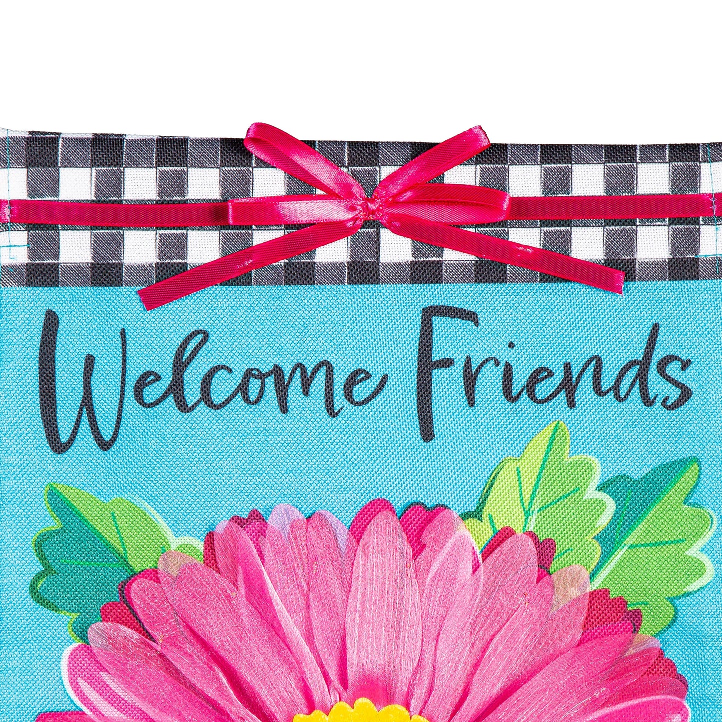 Welcome Friends Daisy Burlap Garden Flag