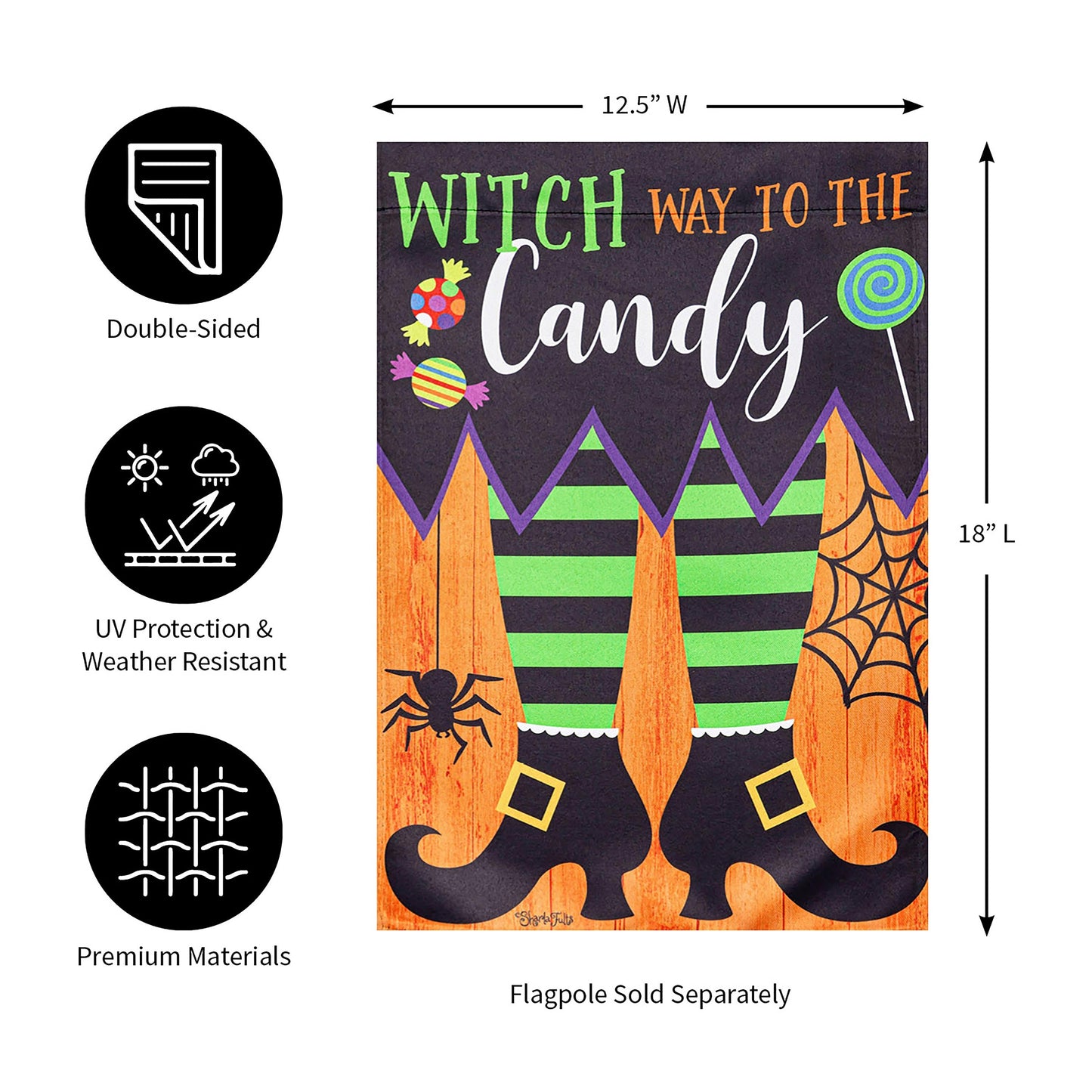 Witch Way Garden Suede Flag
