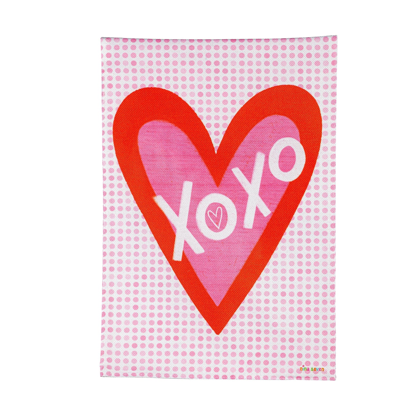 XoXo Burlap Garden Flag