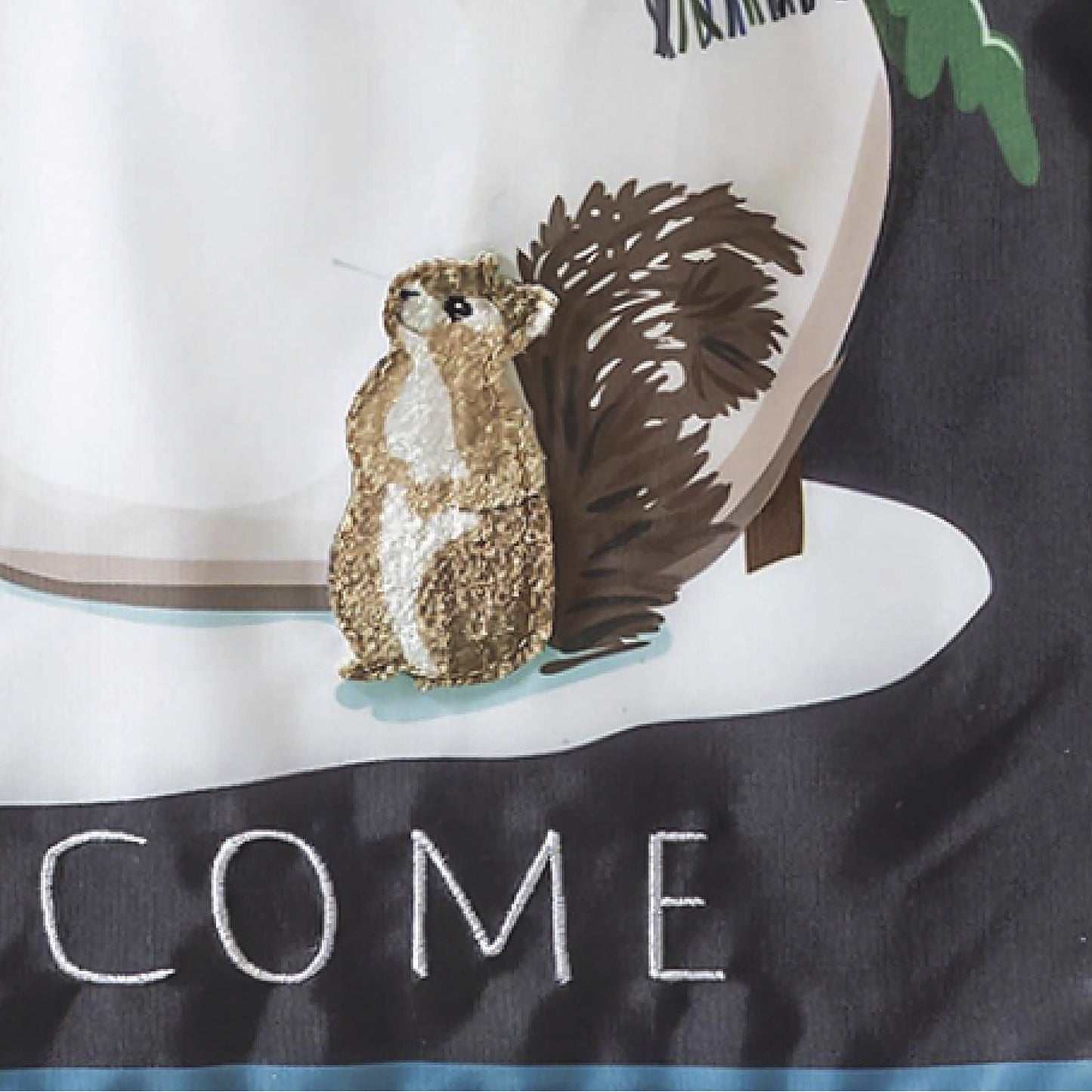 Woodland Snowman and Friends Applique Garden Flag