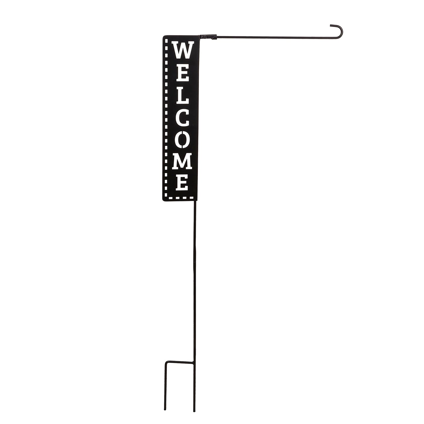 Welcome Laser Cut Garden Flag Stand