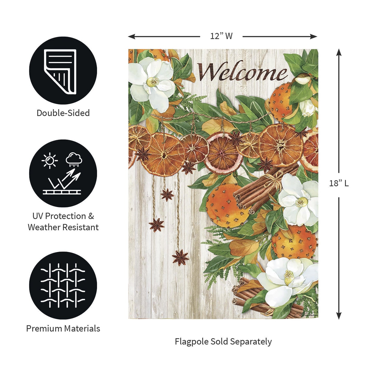 Welcome Fall Moire Garden Flag