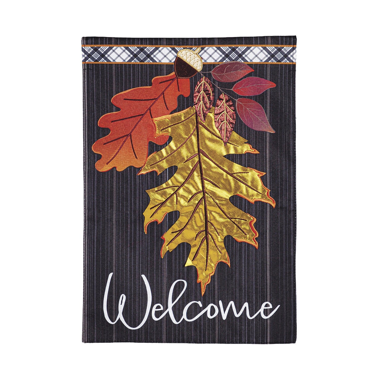 Welcome Autumn Leaves Garden Linen Flag