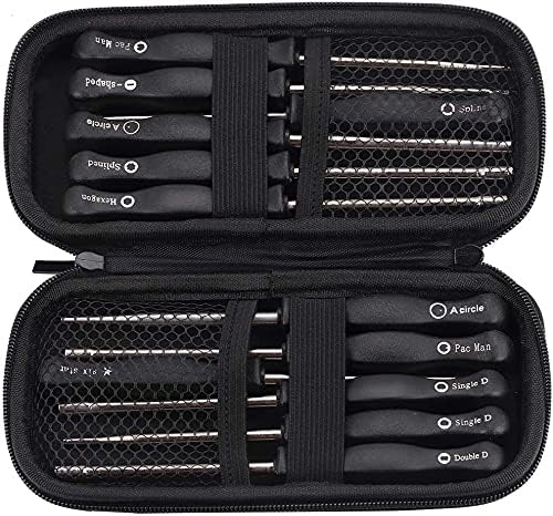 Biuhpa Set mit 12 Schraubendreher Vergaser-Einstellwerkzeug mit Reinigungsbürsten, Splined/Pac Man/Double D für Poulan Husqvarna STHIL Echo Motor Motorsense Kettensäge