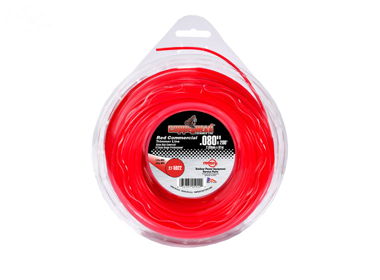 5922 Rotary Trimmer Line .080 X 1/2 Lb. Donut Red Commercial