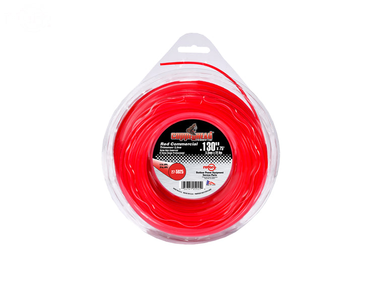 5925 Rotary Trimmer Line .130 X 1/2 Lb. Donut Red Commercial
