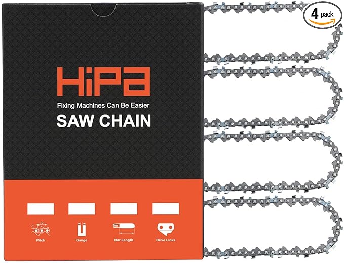 Hipa 4 Inch Chain 1/4 Mini-pitch .043 Gauge 28 DL for Stihl GTA 26 Replace Blade Pruner Hand Held 4-inch Bar Mini Cordless Electric Saw (Pack of 4)