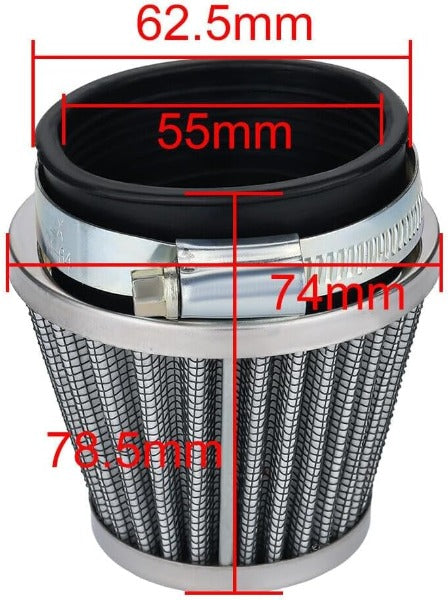 Hipa 2 Pack CB750 CB900 CB1000 GS700 54mm Air Filter Chrome Cone for Suzuki GS1000 GS750 GT550 GS700 GS850 Honda CB750 CB900 Kawasaki Kz1000
