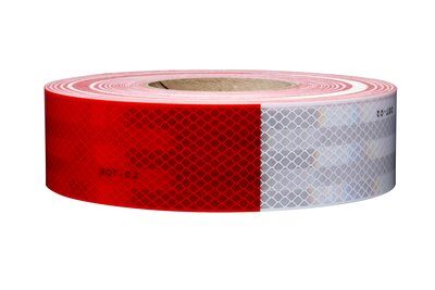 2" Kiss Cut Roll Conspicuity Tape 11" Red / 7" White 3M™ Diamond Grade™ x 150 Ft | 67636
