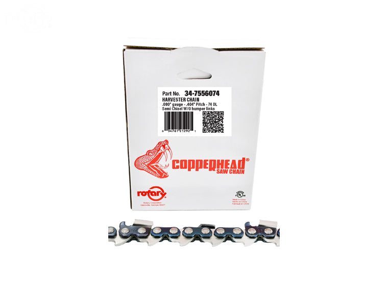 Rotary 7556074 18HX074E Fits Oregon Harvester Saw Chain Loop 74Dl .404"