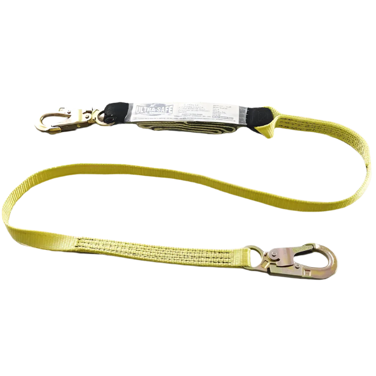 1" x 6 Ft Shock-Absorbing Nylon Web Lanyard w/ Double-Locking Snap Hooks | 96516