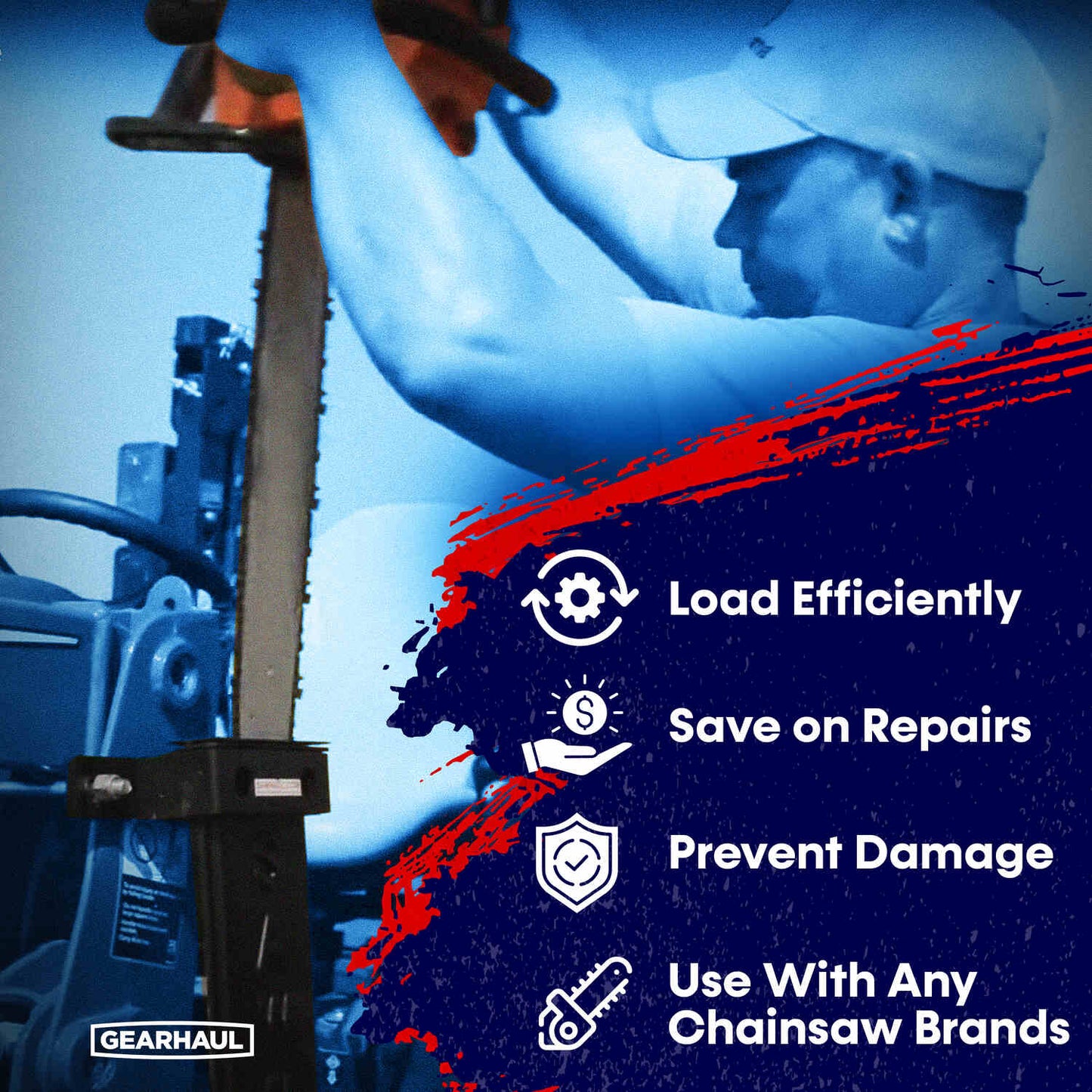 SawHaul Universal Chainsaw Carrier FIXED MOUNT for TRACTOR LOADER ARMS