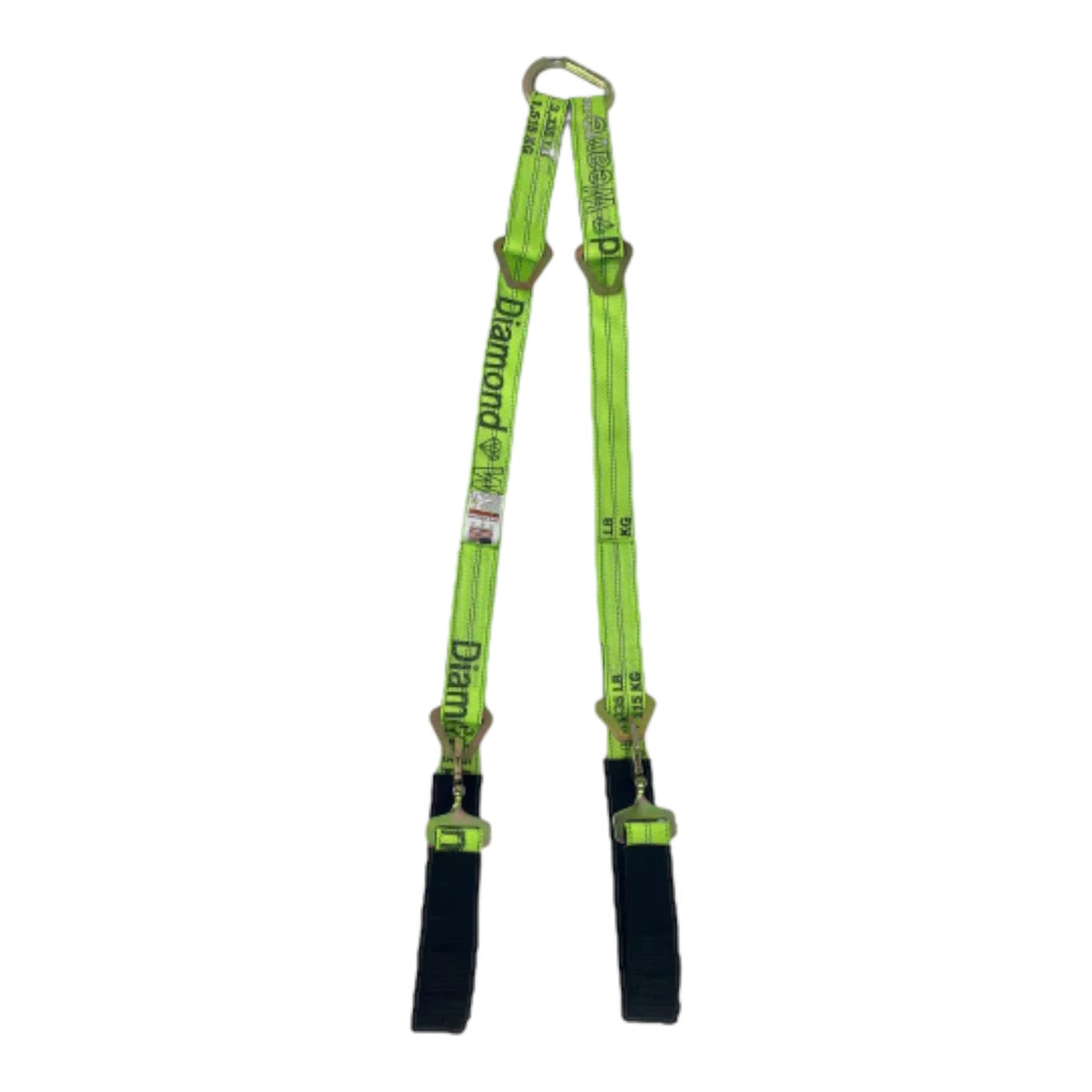 2" x 56" Tow V-Bridle Strap w/ Twisted Snap Hooks & D-Rings | DiamondWeave™