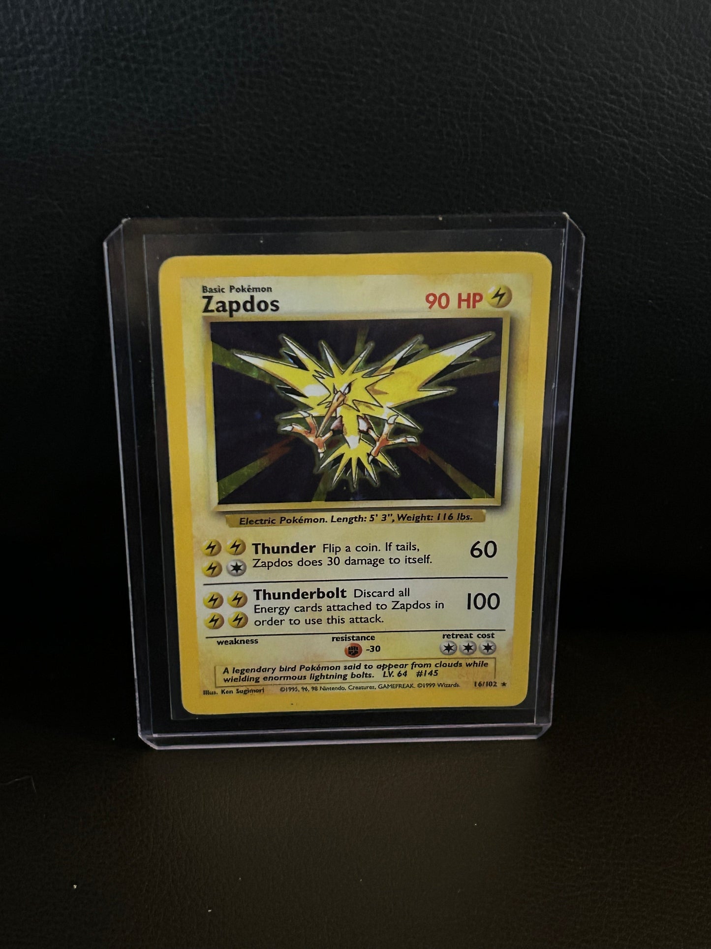 Zapdos - 16/102 - Holo Rare - Unlimited Edition Base Set Pokemon
