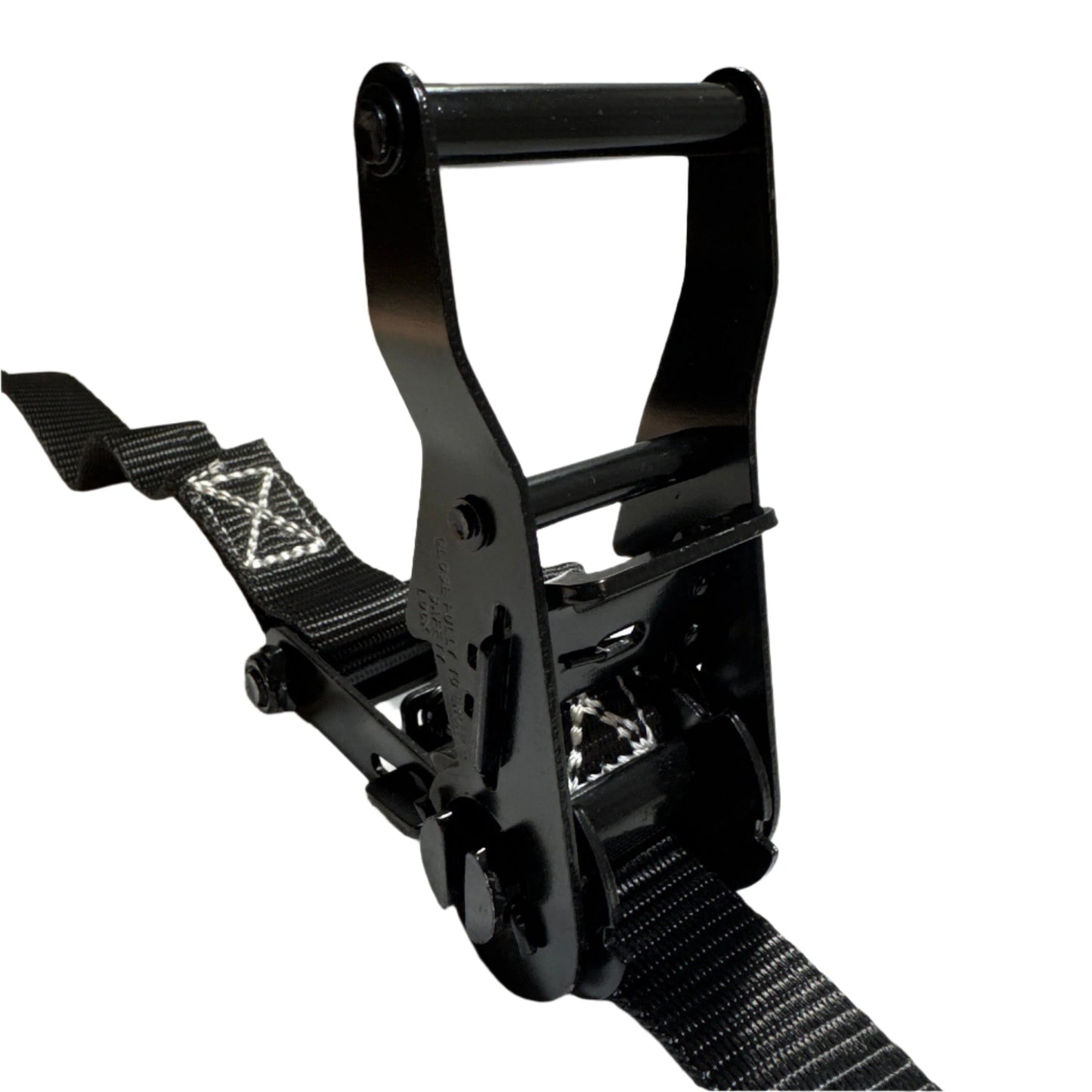 1" Black Ratchet Strap w/Vinyl S Hook LENGTH OPTIONS | FOUR PACK