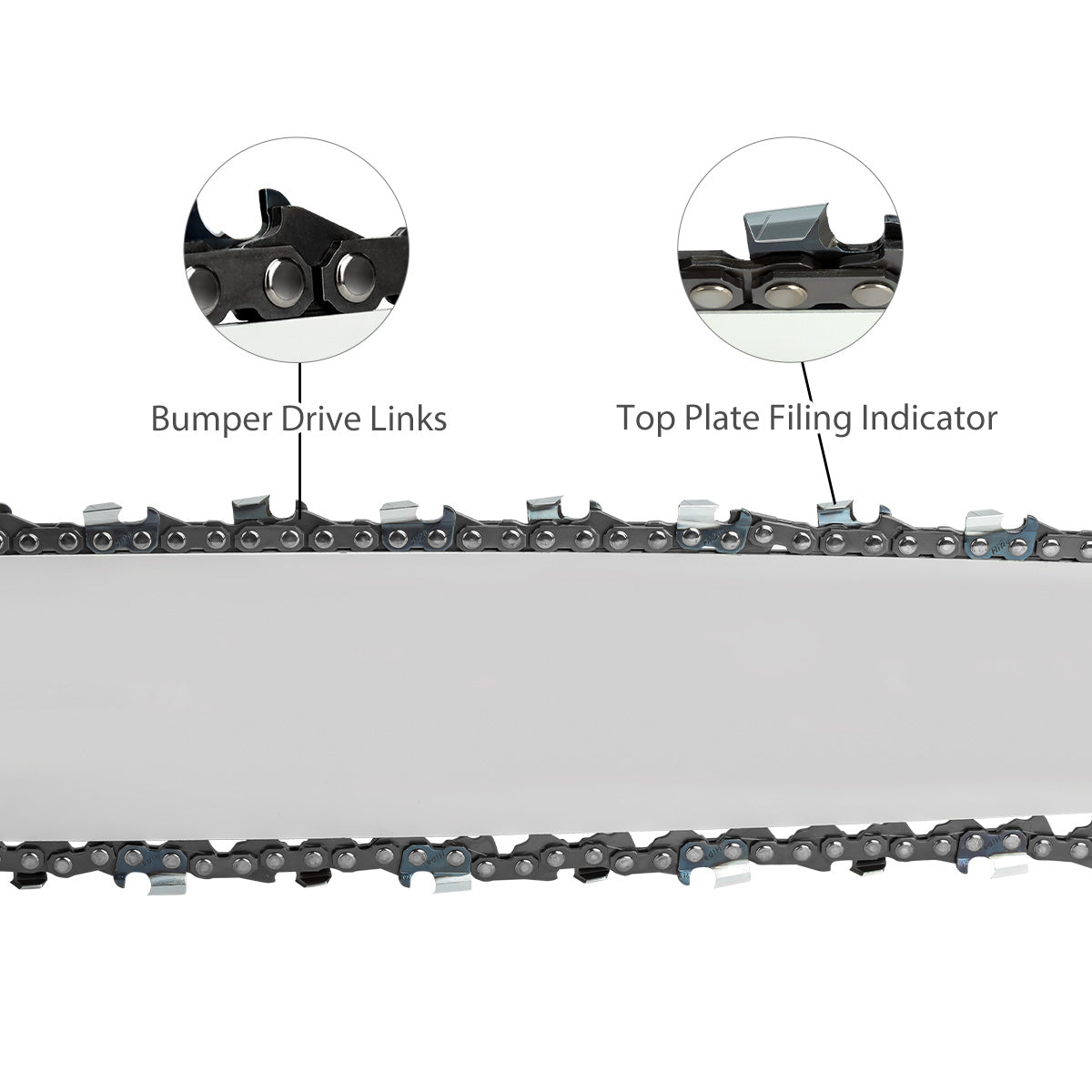 Hipa 14 Inch Low Kickback Chain 3/8 LP .043 52 DL for S52 Worx WG384 Husqvarna H38-52 120i 136Li 436Li EGO CS1401 CS1400 RYOBI RY40502 Chainsaw