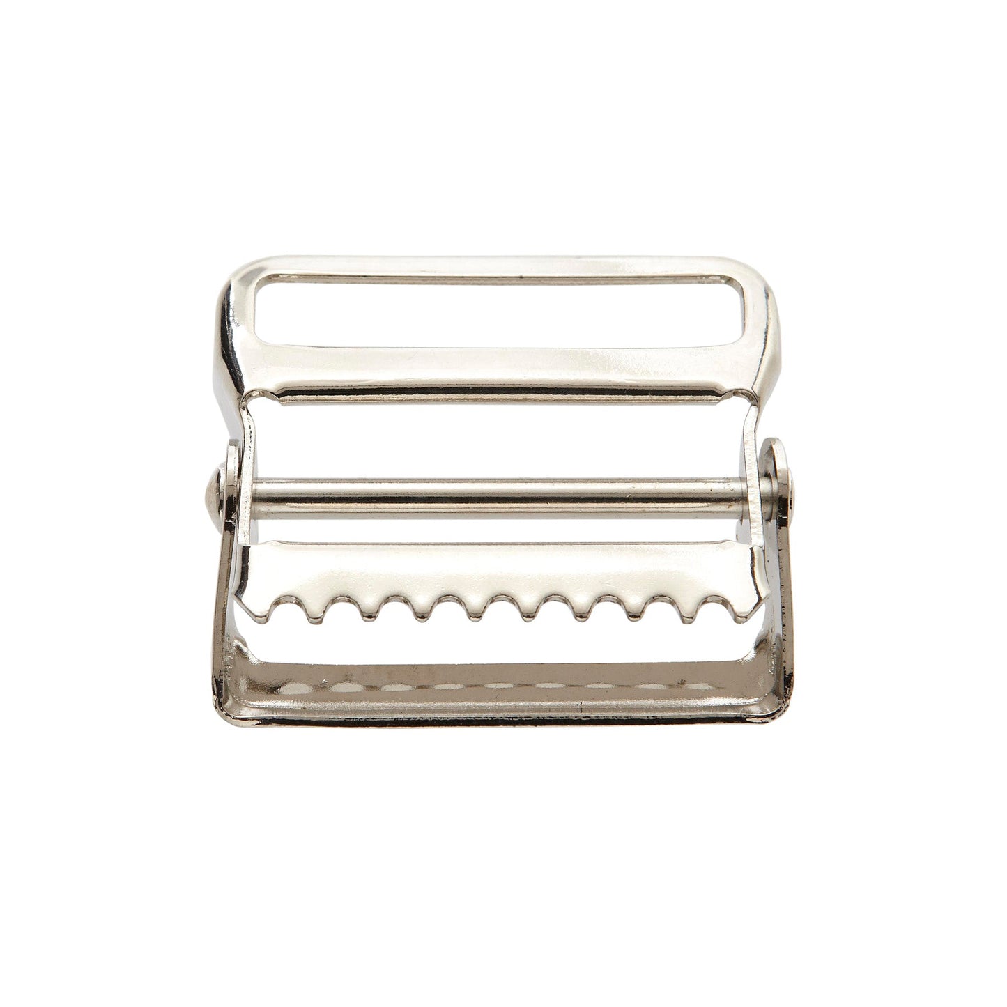 2" Nickel Plated Tongueless Hinge Web Strap Buckle