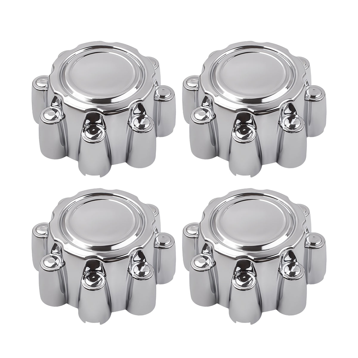 Compatible For Ford F250 F350 Excursion 1999-2005 Set of 4 Chrome 8 Lug Wheel Center Hub Caps