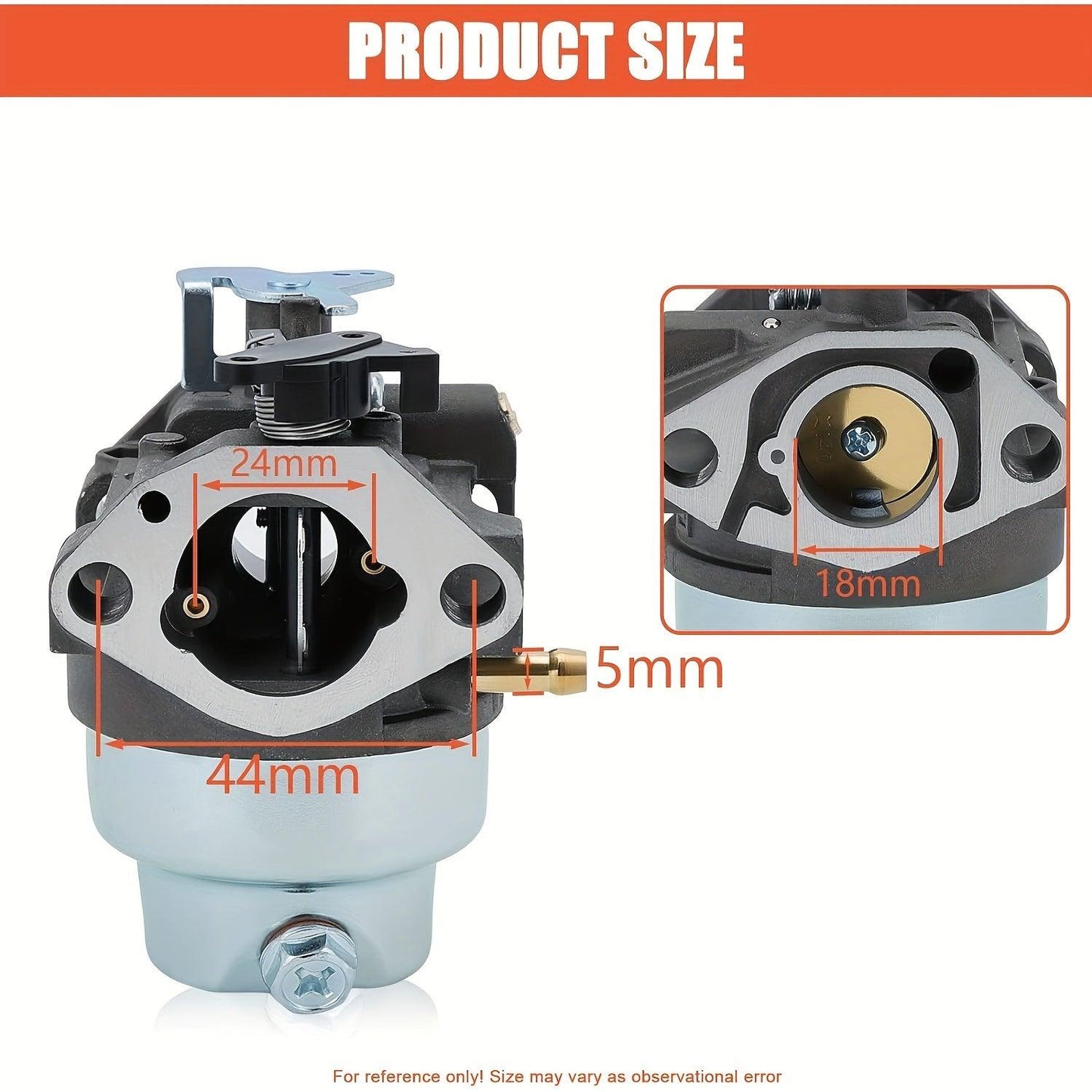 1pc 16100-Z0L-023 Carburetor Kit For GCV160/160A Engines, Fits HRB216 HRR216 Toro 20194 Lawn Mowers, 24mm Intake With Copper Tubing & Anodized Coating, Durable Throttle Plate, Engine Upgrade & Replacement Part