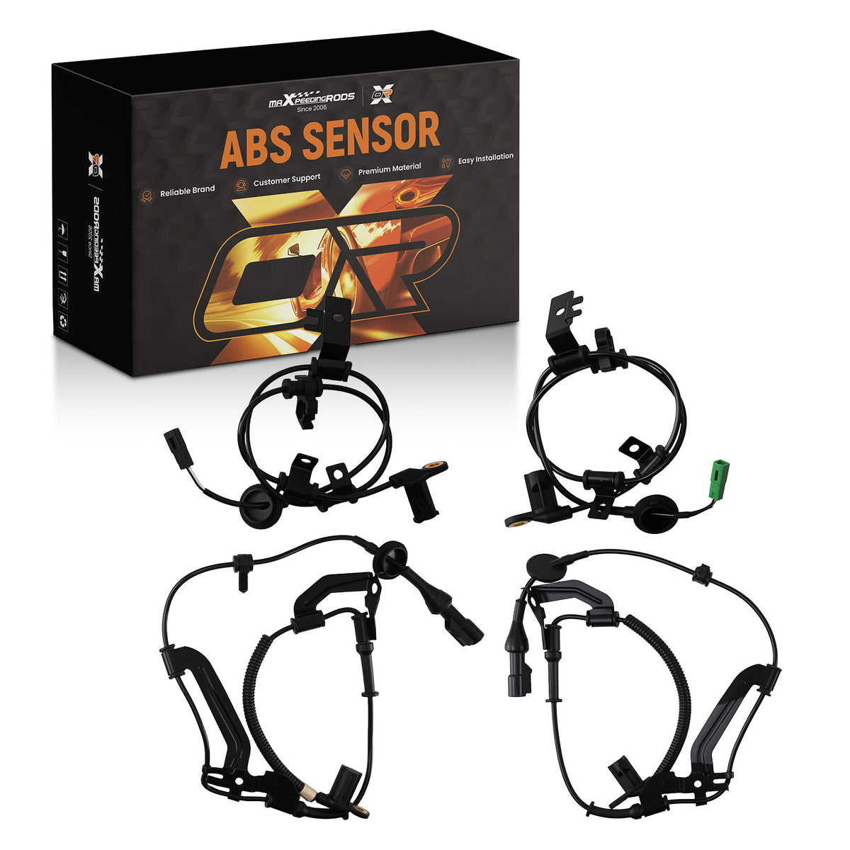 4x ABS Wheel Speed Sensors compatible For Ford Escape 2.5 3.0 compatible For Mercury Mariner 09-12 ALS1874